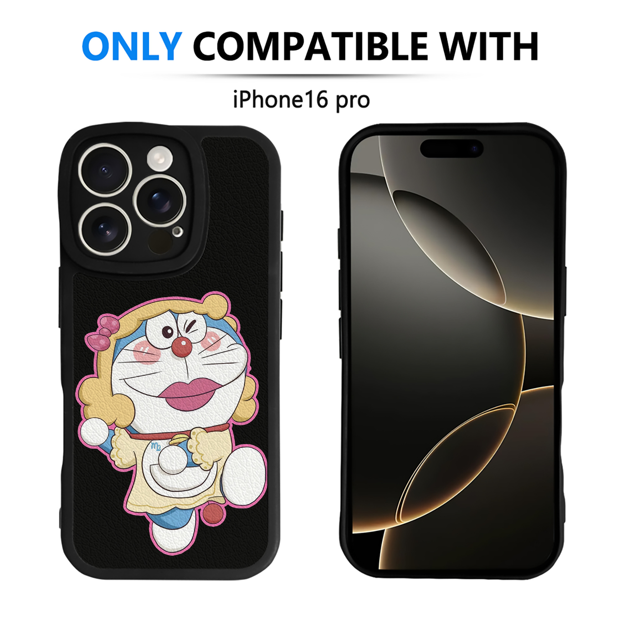 （画像用） ドラえもん Doraemon 【iPhone 16シリーズ対応】シリコンスマホケース（レザー調） 材質：シリコン